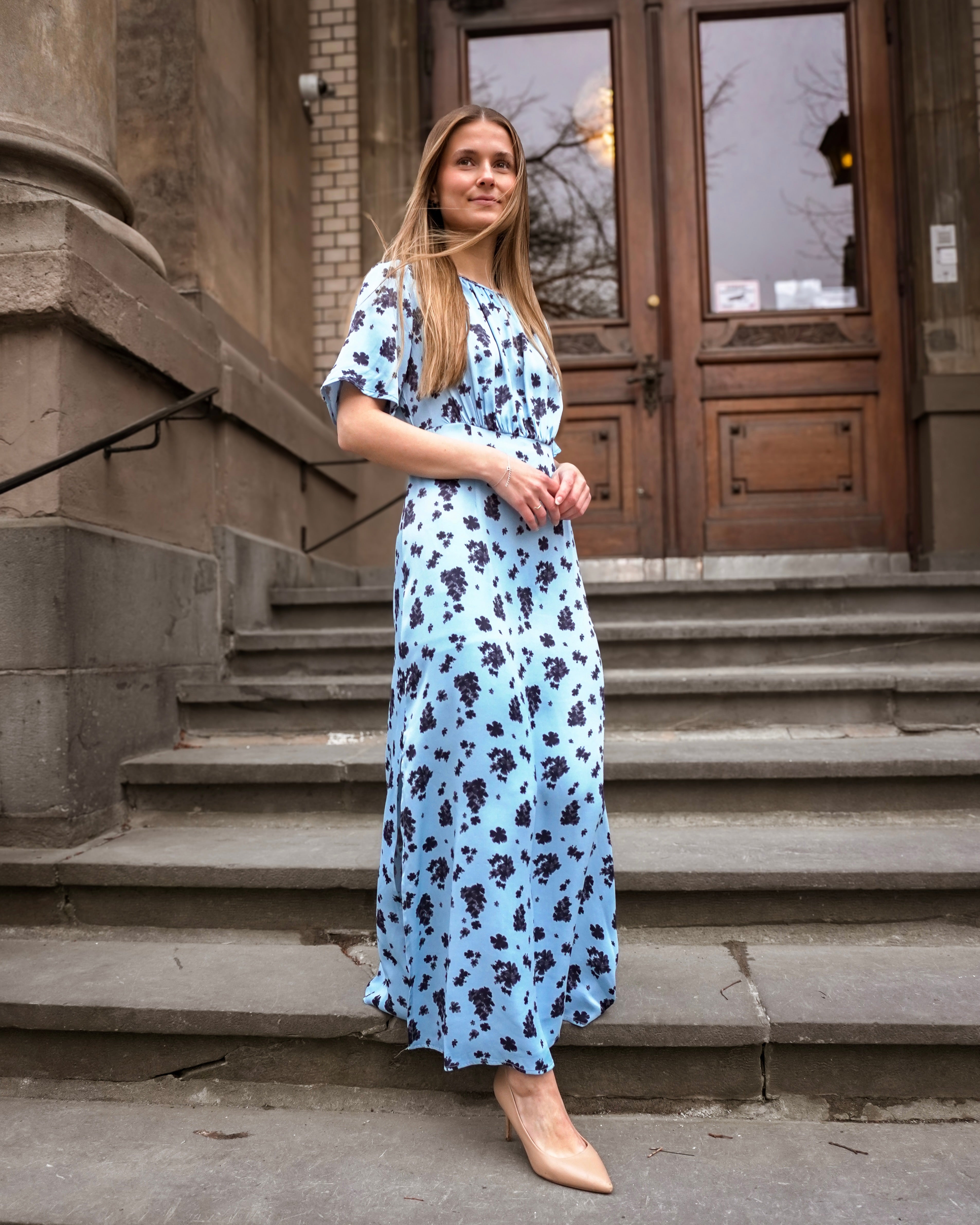 OBJTAMMIE Long Dress - Dusk Blue